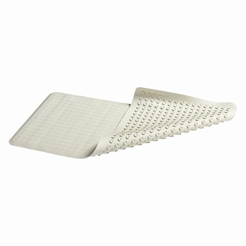 Rubbermaid Commercial Products Bath Tub and Shower Mat, 36-Inch X 18-Inch, White, Extra Long, Machine Washable, Safti-Grip Non-Slip Bathroom Mat with Suction Cups for Home/Hotel/Shower/Bathtub