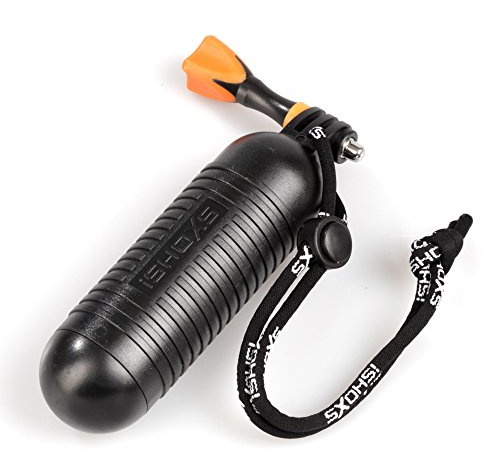iSHOXS Aqua Handle - ActionCam Handstativ in Schwarz für Ermüdungsfreies Filmen - Bobber mit Styropor Innenkern Passend für GoPro - Auch mit montierter Kamera unsinkbar - Wasserdicht
