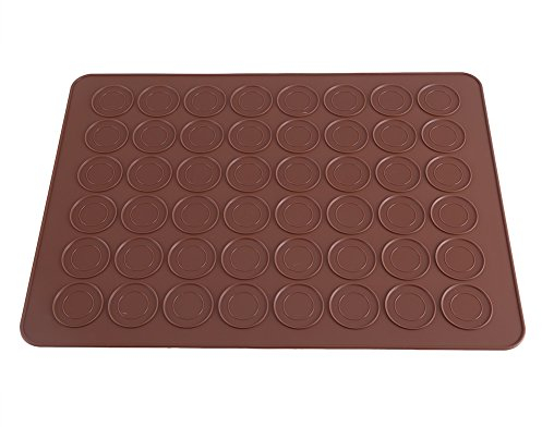 DEWIN Forma Macarrons, 48 Cavidades de Silicona Estera de La Hoja del Molde DIY para Hacer Deliciosas Galletas O Macarrones