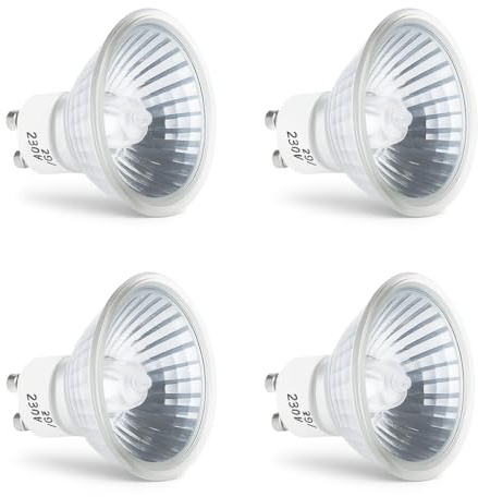 Mandala Crafts MR16 25W 120V GU10 Halogen Light Bulbs for Candle Warmers Lamps - Dimmable Warm White Fragrance Melts, Tart Burners, Scents Wax Warmer Bulbs, Pack of 4