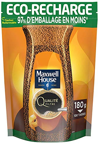 Maxwell House Grain entier Café Soluble Qualité Filtre Eco recharge 180G