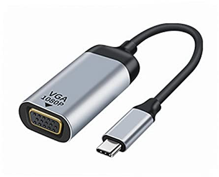 cablecc Adaptador de monitor de cable USB-C tipo C a VGA 1080p 60Hz para tablet, teléfono y portátil