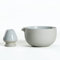 TEANAGOO Japanese Natural Rock Texture Matcha Chawan with Whisk Rest, 18 OZ. K13, Lt. Grey, Matcha Tea Bowl, Ceramic Bowl, Tea Bowls for Matcha, Ceramic Matcha Bowl Traditional Ceremonial Accessories