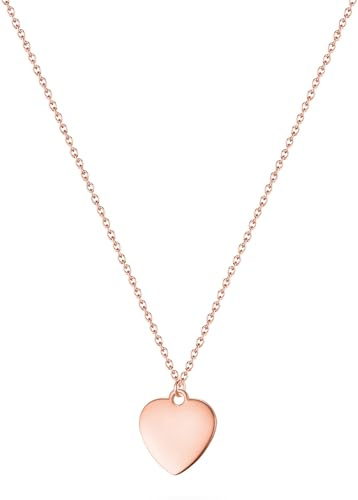 day.berlin Damen Herzkette Liv 18k vergoldet | Halskette 45+5cm mit Herz Anhänger 15x15mm, 316L Edelstahl nickelfrei und wasserfest