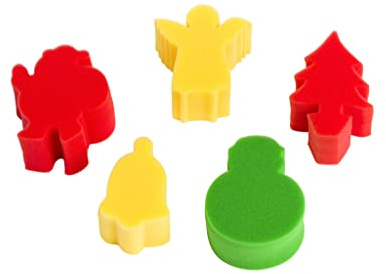 Craftplay Sponge painting stampers - Pack of 5 Christmas shapes