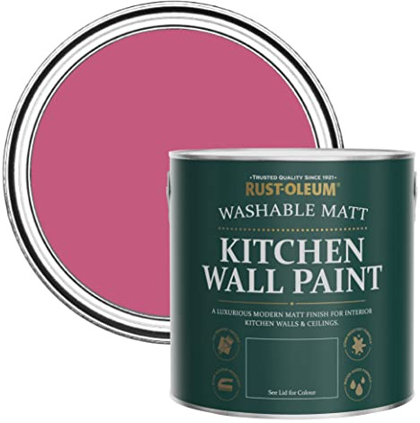 Rust-Oleum abwaschbare matte, geruchsarme rosa Küchenwandfarbe - Himbeere 2,5 Litres