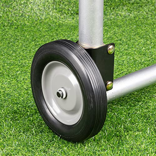 SANKINS Gate Wheel 8 Rubber Gate Caster Heavy Duty Gate Helper Support Wheel Side Mount for Swing Gate Metal Tube Fence Chain Link Gate,Fits 1-5/8 to 2 O.D. Round Tube Gate Frames(1 Pack,Black)