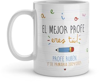 Made in Gift Regalo Original - Taza Personalizada para Profesores - Cerámica 33cl - Ideal para Fin de Curso - Personaliza con Nombre y Texto - Apta para Microondas y Lavavajillas