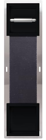 Balneo Wall-Box Paper 2 WC-Papierhalter mit Vorratsfach 74 x 20,8 x 14,7 cm | Edelstahl AISI 304, Unterputz-Einbau, nutzt die Vorwand, 100 % wasserdicht, 10 J. + 2 J. Beschichtung