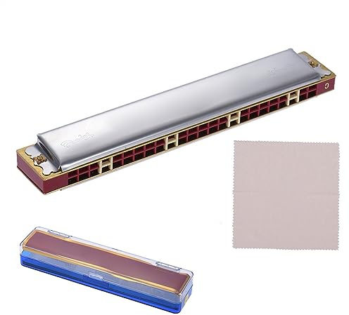 Professionelle Mundharmonika 24 Löcher C Key Tremolo Mundharmonika Musikinstrument Mit Stoffbox Für Anfänger