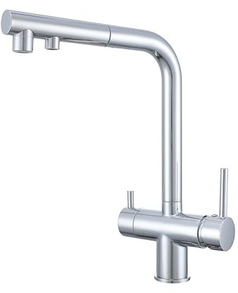 Kökskran med utdragbar spray (krom)
