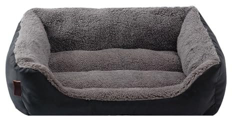 XJHKG Hundebett Katzenbett, Kuscheliges Waschbar Haustierbett Hundekorb Hundekissen(Black,XXL)