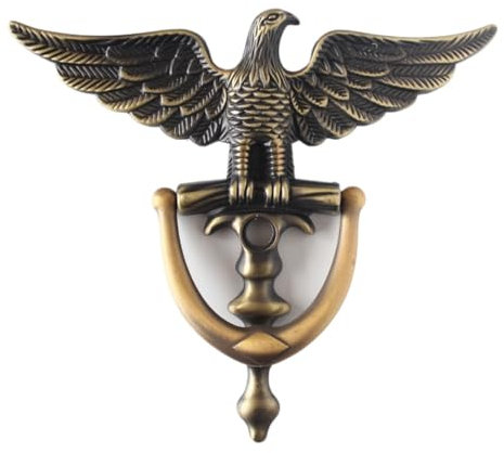 SHBHWS Antiker Türklopfer aus Zinklegierung, Adlerkopf, Griffring, Wohnkultur, Tor, Möbelbeschläge Türdrücker(Green bronze)