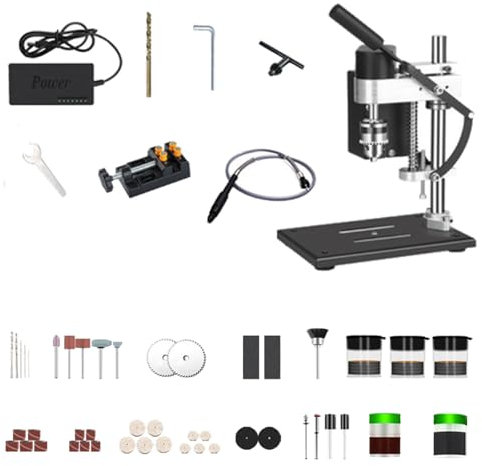 Perceuse électrique d'établi, mini perceuse à colonne, vitesse variable à 7 vitesses, for le perçage direct du métal, du bois, du plastique, de l'acrylique, du métal et du bois, outil de fabrication d