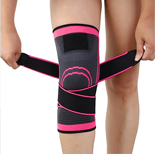 NuVigor Knee Support Brace for Women Men Compression Knee Sleeve with Strap | Adjustable Knee Brace with Anti-Slip Silicone for Arthritis, Joint Pain Relief, ACL, Meniscus Tear, Running, Sports, Gym