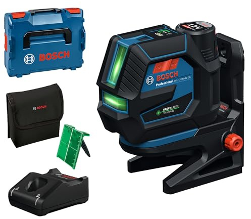 Bosch Professional kombilaser GCL 12V-50-22 CG (räckvidd upp till 50 m med mottagare, dubbla kraftkällor, appen Levelling Remote, RM 20-fäste, GBA 12V 2.0Ah, GAL 12V-40, förvaringsväska, L-Boxx 136)