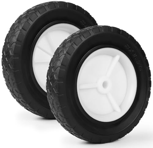 LALAGO 2 pcs. Ø200mm Roue en Caoutchouc, 8in Pneus de Tondeuse à Gazon Chariot Roue Motrice, Roues de Rechange Universelles pour Tondeuse à Gazon, Chariot, Tracteur de Pelouse, Tondeuses