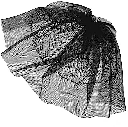 Brautschleier mit Clip im Romantischen Stil, Schwarz, 1 Stück | Netzgarn und Fischernetz, Haarschmuck für Braut, Geeignet für Hochzeit
