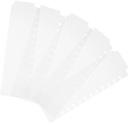 DIYEAH Plastik Registerblätter Kleiner 5 Stück Pvc Seitentrenner für Ordner | Ringbuch Trennblätter Lesezeichen Büro Schule Organizer