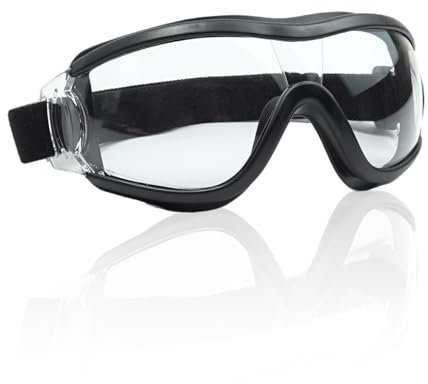 teashow Goggles Safety Over Glasses Anti Fog Scratch Resistant Protective Eyewear Adjustable Double-Sided Vented Panoramic Lenses for DIY Construction Works Laboratory