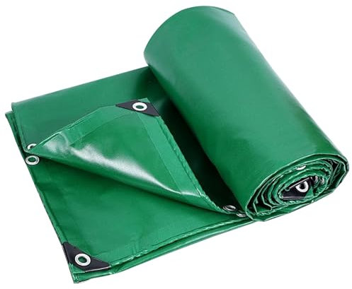 Lonmrrton Cubierta de Lona, 2m x 3m Lonas Impermeables Resistente 450GSM - Hoja de Lona Verde para Cubrir Muebles Caravana Camping Suelo Multiusos(1x1m)