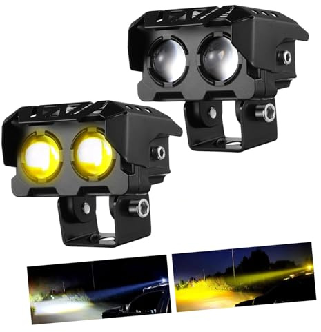 MUCKLILY 1 Par Tvåfärgade Led-Strålkastare Motorcykel Dimljus Atv Extraljus Bil- Och Motorcykel Extrastrålkastare Motorcykel Körljus Motorcykel Strålkastare