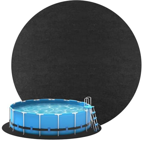 12Ft Hot Tub Mat,Floor on Pool Mat Swimming Pool Mat Floor Protector,Hot Tub Pad Mat,Pool Liner Pad For Above Ground Inflatable Hot Tubs Floor Pad,Portable Spa Pool Accessories（Round 12FT）