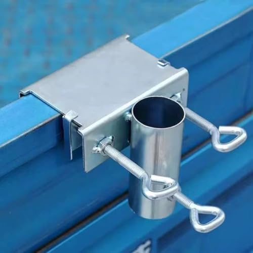 Porte-parapluie d'extérieur avec pince, cadre en métal, grand support de parasol de terrasse pour bancs en bois, tables, balustrades