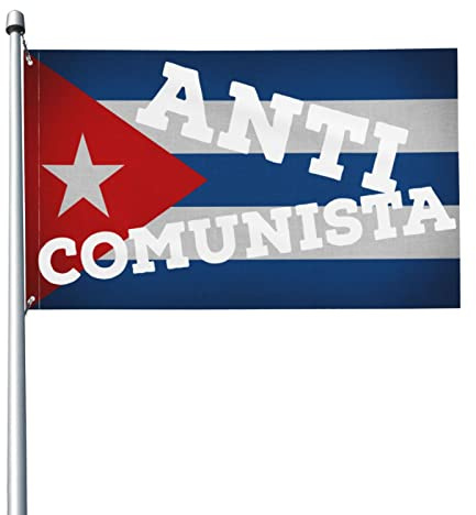 Bandiera Di Cuba Anti-Comunista Bandiera Da Cortile Durevole Bandiere Da Giardino Divertente Bandiere Di Benvenuto Per Fattoria Patio Esterni 90X150Cm
