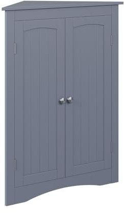 Vicco Eckschrank Bianco, Grau, 56 x 80 cm | mit 2 Türen, zur Aufbewahrung von Badutensilien und flexibler Nutzung