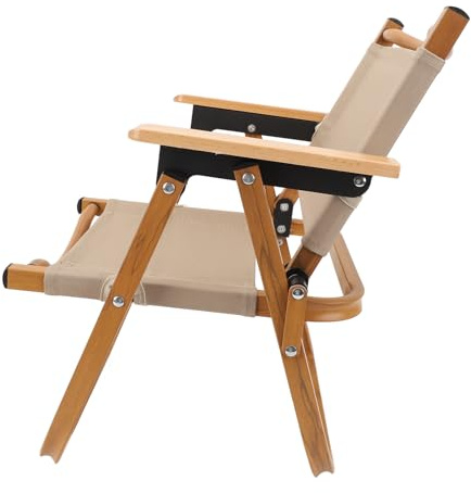 OVAQUIXI Chaise D'extérieur pour Enfants, Alliage D'aluminium Durable, Construction à Grains de Bois, Chaise de Camping pour Enfants, Positions Assises et Allongées pour Moins de 6 Ans Alliage