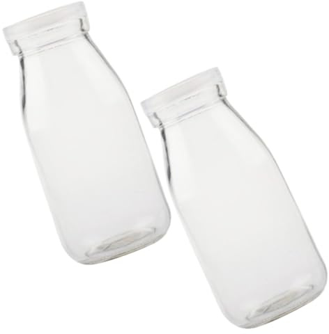 Botella de Vidrio Pequeña 250ml, 2 Piezas, Tapa, para Té