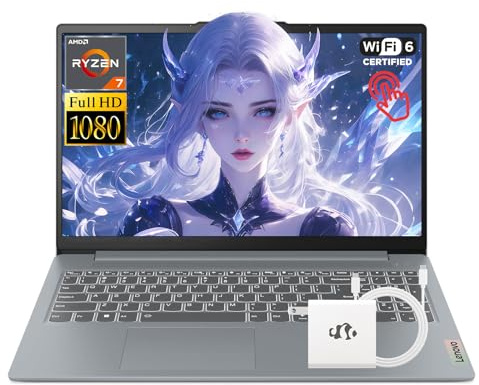 Lenovo IdeaPad Slim 3 - Laptop con pantalla táctil FHD de 15.6 pulgadas, 16 GB de RAM, 512 GB SSD, AMD Ryzen 7 5825U (8 núcleos hasta 4.50 GHz), portátil para negocios, hogar y juegos con cámara web