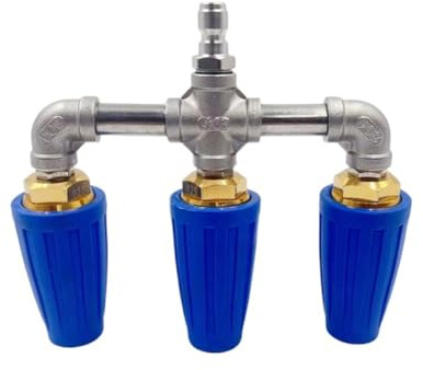 EpheyFIF Hochdruckreiniger-Düse, Dreifach-Turbo-Düse, 360° drehbar, Dual-Spray, für Haus, Garten, Werkzeugzubehör