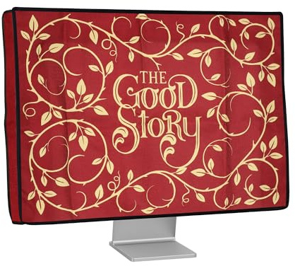 kwmobile Linnefodral kompatibel med 24-26 skärm – skyddshölje dammskydd överdrag för PC-skärm – datorskärmsöverdrag dammskydd – bokfodral Good Story