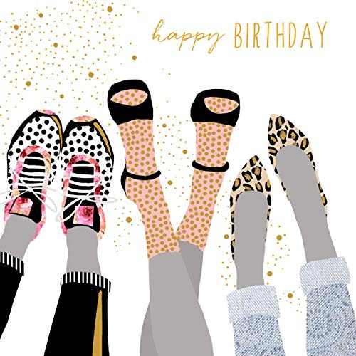 Popshot Studios JAZ-BAZ Geburtstag Glitter-Karte Trend Grußkarte Füsse Hoch 16x16cm