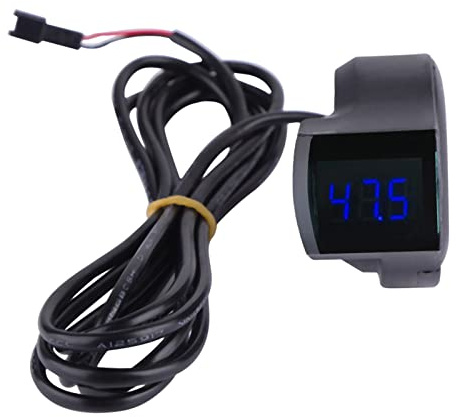 Demeras Voltmeter with Digital Voltage Display and Wire Cable for Scooter Electric Scooter Black