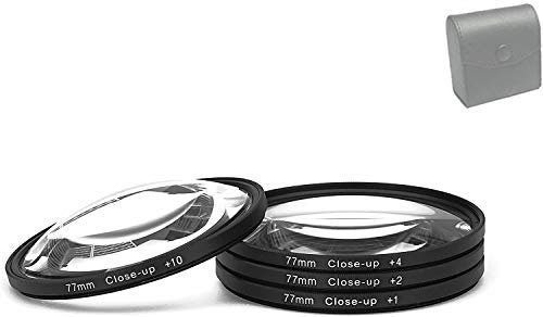 Yangers Set di filtri per fotocamera DSLR con obiettivo macro (+ 1, + 2, + 4, + 10 ingrandimenti) con custodia per Fotocamere Canon, Nikon, Sony, Pentax DSLR e Mirrorless