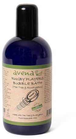Rugby Player’s Gift Bubble Bath SLS & Paraben Free Bubble Bath for Men Rugby Gifts Natural Bubble Bath Mens Bubble Bath Womens Rugby Gift (Sharp Eucalyptus & Tea Tree, 250ML)
