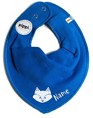 AngelicArt Halstuch Fuchs mit Namen- viele Farben für Baby - Jungs und Mädchen (Himmelblau)