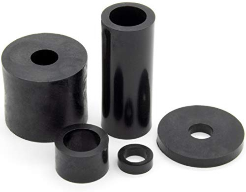 Enkotrade 100 Stück Distanzhülsen für M10 | 25 x 10,5 x 10 mm | Distanzstücke Rund aus Kunststoff Unterlegscheiben Abstandhalter Lagerbuchsen Distanzscheiben Gewindehülsen