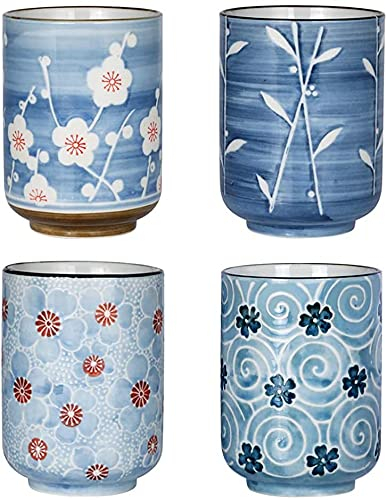 xingzhi Set di 4 tazze da tè giapponesi in ceramica da 311,8 ml