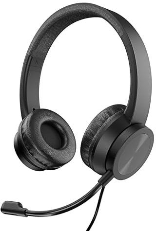 VulTech HS-03 HS-03 Casque Audio avec Microphone réglable pour PC avec contrôleur de Volume et muet pour Bureau, Ordinateur, Portable, Portable, Portable, Portable, Portable, Portable, équipe, Skype,