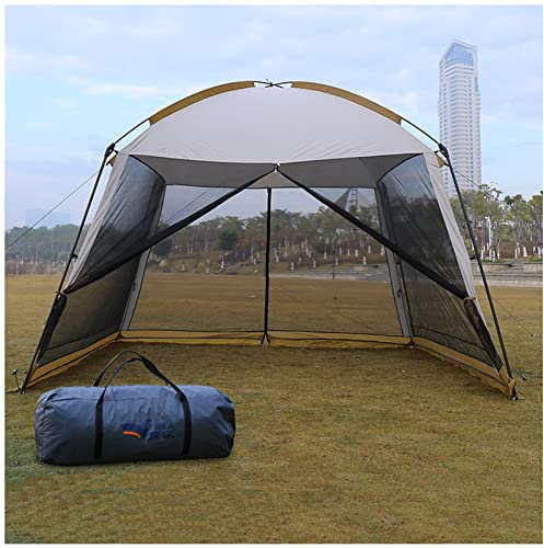 Outdoor Gazebo Screen House, 5-8 Personen Moskitonetz Camping Dome Shelter Zelt, UV-Schutz Sonnenschutz-Überdachungs-Event-Zelt für Party, Garten, Terrasse (330×330×240cm, Khaki)
