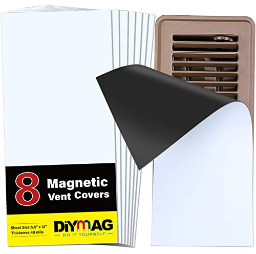 DIYMAG 8Pack Strong Magnetic Vent Covers, Vents Cover for Floor Standard Air Registers, 5.5 x 12 for Floors Wall and Ceiling Register, Homes and RV, HVAC