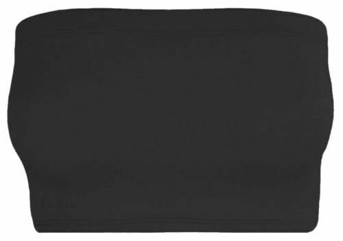 Top Linen (NW) Ltd Women Bandeau Bra Crop - Comfortable Strapless Boob Tube for Girls, Women & Ladies- Sexy Stretchy Wrapped Breast Bra - Attractive Look Bra Crop Top - Made in UK (Black, S/M)