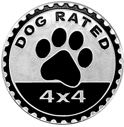 Auto-Emblem mit Hunde-Abzeichen, 4 x 4 Metall-Auto-Abzeichen, 3D-Metall-Auto-Abzeichen, Embleme, runde Emblem-Aufkleber, kompatibel mit Jeep Wrangler Fahrzeugen, LKWs, SUV