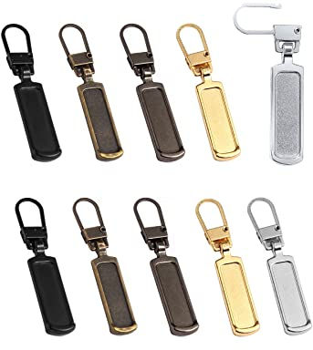 Reissverschluss Anhänger Ersatzteile, 10 Stück Universal Reissverschlussanhänger, Abnehmbarer Metall Reissverschlusszipper, Reissverschluss Reissverschluss Set Reissverschluss für Jacken, Jeans