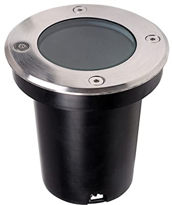 damastoreitalia Faretto lampada da incasso a terra calpestabile segnapasso con attacco gu10 per esterno da giardino sentieri IP65 luce spot (Tondo small)