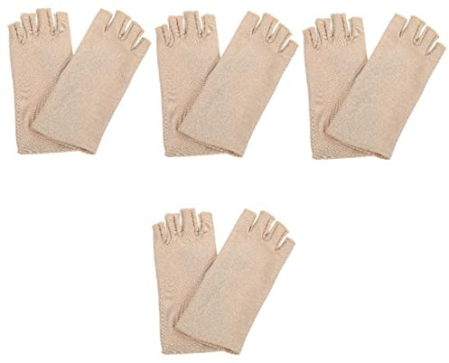 Garneck 4paare Fingerlose Uv-Handschuhe Für Damen Atmungsaktive Sonnenschutz-Handschuhe Flexibel Für Radfahren Autofahren Und Fitness Im Sommer Uv-Schutz Und Hoher
